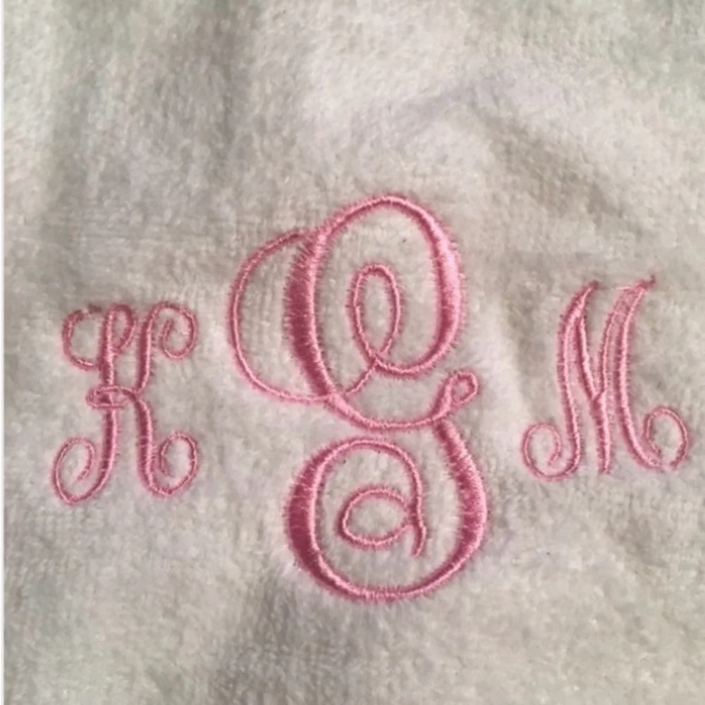New! Custom Embroidered Pink and White Baby Bib made to order